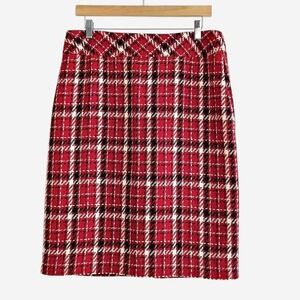 NWT Vintage Deadstock Liz Claiborne Villiager Wool Blend Plaid Tartan Skirt l 14